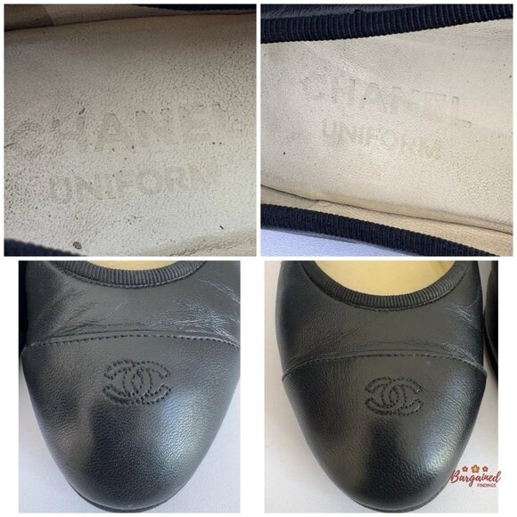 Authentic CHANEL Uniform Leather Ballet Flats 36.5/6.5 - Picture 3 of 10